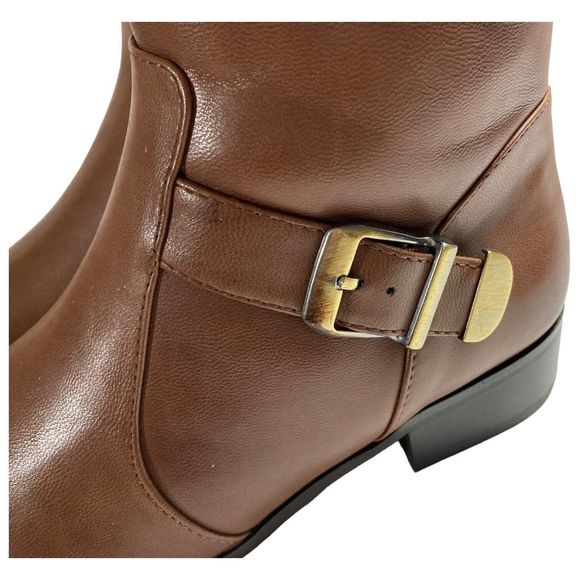 NEW DIRECTIONS Halden Brown Faux Leather Knee High Boots Womens 7.5M. - Picture 6 of 10